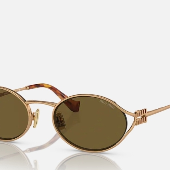 Miu Miu Accessories - Miu Miu Elegant Gold and Brown Sunglasses